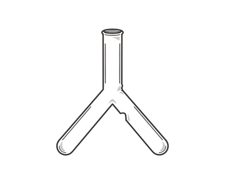 二股試験管 空 実験器具,理科,科学,化学,シンプル,試験管のイラスト素材
