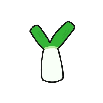 シンプルなねぎ ねぎ,ネギ,長ねぎ,太ねぎ,白ねぎ,食べ物,野菜,冬野菜,葉っぱ,１本のイラスト素材