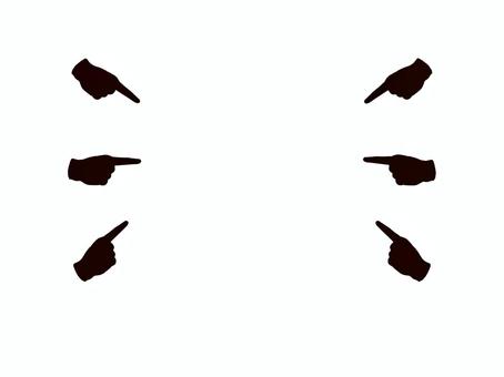 指差しシルエット 指,指差し,シルエット,集中,注目,手のイラスト素材