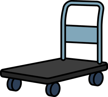 黒の台車です。 黒の台車です。 台車,シンプル,業務用,作業,仕事,運搬,倉庫,荷物,物流,工場のイラスト素材