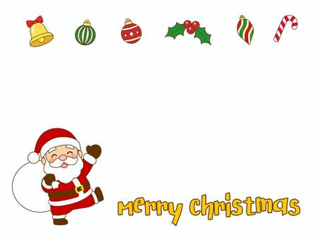 サンタクロース_デコレーションアイテム1 サンタクロース,デコレーション,アイテム,フレーム,グリーティングカード,背景,素材,クリスマス,サンタさん,オーナメントのイラスト素材