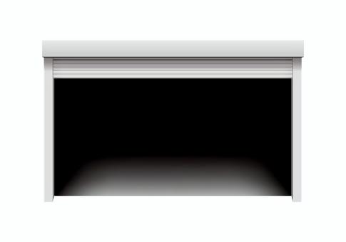 シャッター（駐車場・搬入口 ) イラスト シャッター,車庫,ガレージ,開く,入り口,建物,自動車,工場,倉庫,ビルのイラスト素材