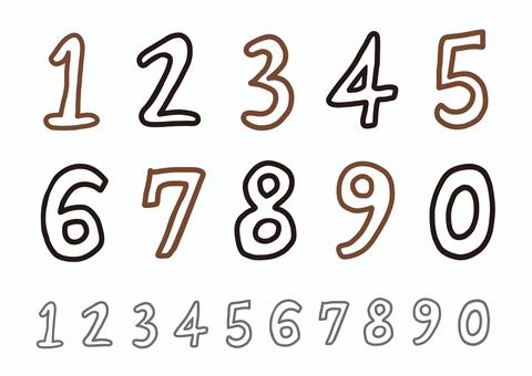 数字 数字,算用数字,ナンバー,番号,順番,順位,数える,可愛い,ゆるい,手描きのイラスト素材