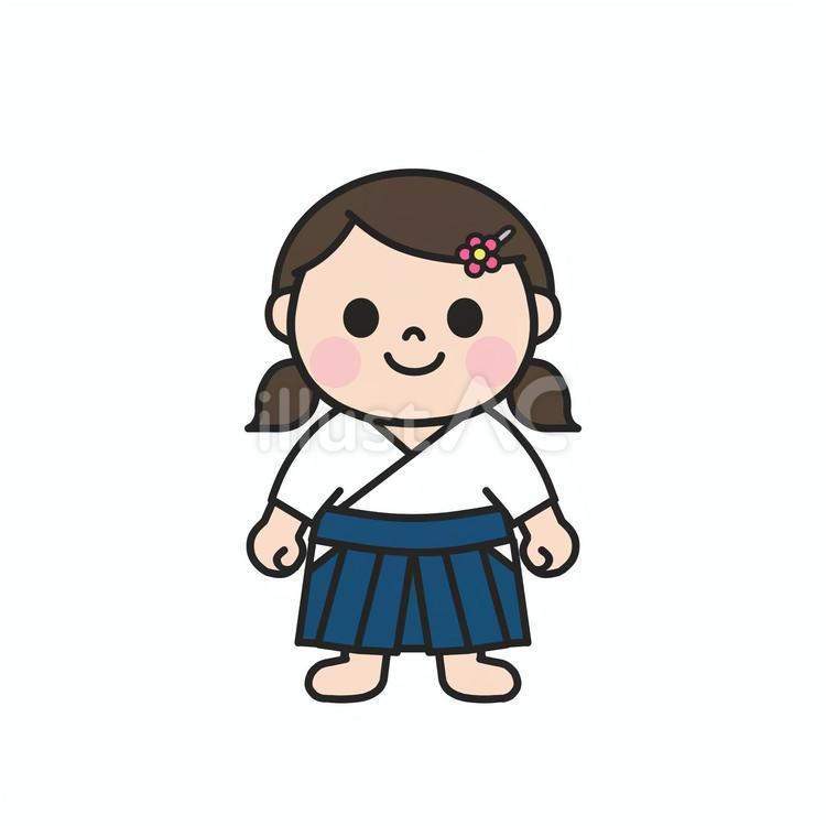 武道系の習い事がしたい袴姿の女の子4 袴,武道,道着のイラスト素材