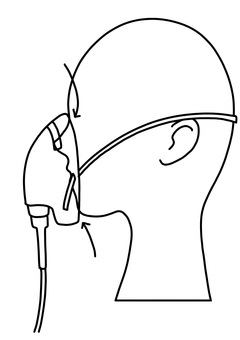 マスクの隙間が大きい　横顔線画 マスク,隙間,空気,横顔,酸素,線画のイラスト素材