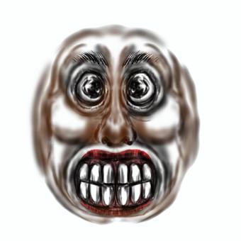 不気味な人物の顔貼り付け用 不気味,不審者,狂人,表情,感情,顔,面構え,形相,顔面,劇画のイラスト素材