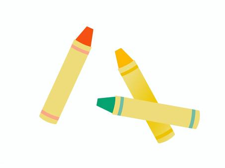 散らばるカラフルでシンプルなクレヨン クレヨン,カラフル,散らばる,かわいい,シンプル,手書き,文具,簡単,イラストのイラスト素材