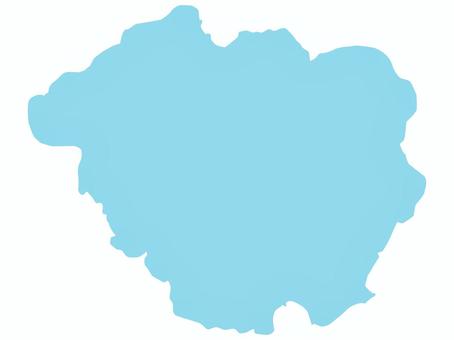 地図／池田湖 池田湖,地図,マップ,湖岸線,鹿児島県,湖,シルエット,水色のイラスト素材