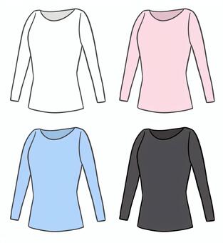 長袖Tシャツ、レディース用 アンダーウェア,長袖,シャツ,肌着,ウェア,ベースレイヤー,吸汗,速乾,登山,スポーツのイラスト素材