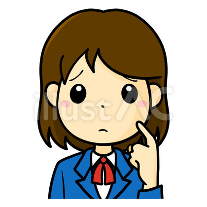 女子学生 困り顔 手あり
