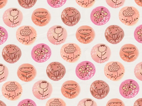 淡い花のスタンプ模様