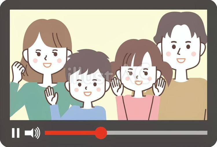 家族で動画配信 ファミリー,一家,家族のイラスト素材