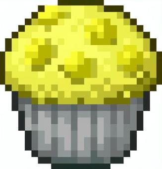 ドット絵のレモン蒸しパンです。 ドット絵,蒸しパン,シンプル,スイーツ,和菓子,蒸し菓子,おやつ,ふんわり,もっちり,食べ物のイラスト素材