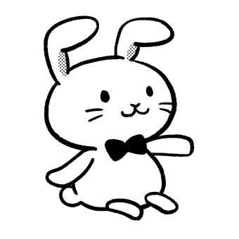 うさぎ(モノクロ) うさぎ(モノクロ) 動物,アニマル,ウサギのイラスト素材