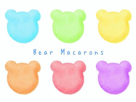 colorful bear macarons, macaroon, bear, food, JPG and PNG