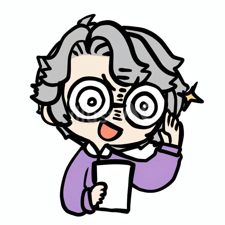 瓶底眼鏡の企むおばあさん おばあさん,瓶底眼鏡,企むのイラスト素材