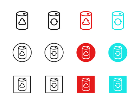 アルミ缶・スチール缶 アイコン アルミ缶・スチール缶 アイコン アルミ缶,スチール缶,カン,空き缶,ゴミ,資源,分別,掃除,廃品回収,ゴミステーションのイラスト素材