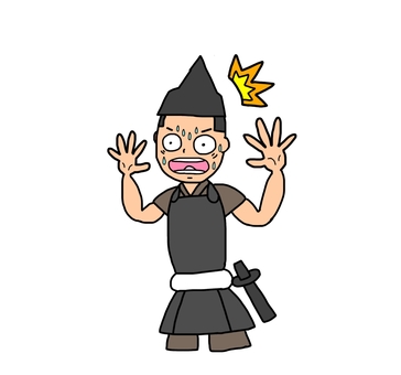 驚く鎌倉時代の雑兵 雑兵,侍,武士,鎧武者,兵士,戦士,日本,和風,歴史,日本史のイラスト素材