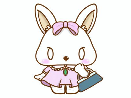 お出掛けコーデ うさぎ,動物,お出掛け,ファッション,おしゃれ,コーディネート,可愛い,イラストのイラスト素材