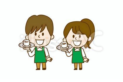 男女カフェ店員