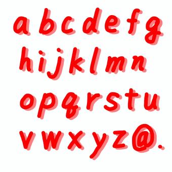 おしゃれな手書きアルファベットa〜z＿赤 アルファベット,a,b,c,d,e,f,g,h,iのイラスト素材