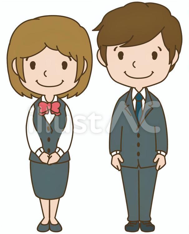 立ち姿の店員イラスト No 無料イラストなら イラストac