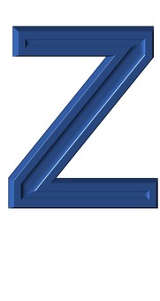 ３D加工アルファベット大文字素材青Z アルファベット,大文字,立体,3d,青,メイリオ,装飾文字,フォント,デザイン,アイコンのイラスト素材