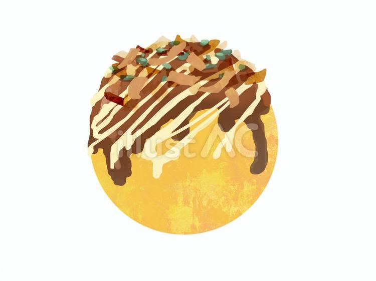 たこ焼き1個 たこ焼き,おやつ,大阪のイラスト素材