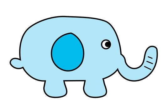 青い像 像,ゾウ,ぞうさん,動物,かわいい,アイコン,シンプル,青のイラスト素材