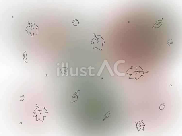 秋　枯葉　きのこ　どんぐり 秋,枯葉,きのこのイラスト素材