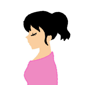 Illustration, ponytail, hair style, profile, JPG and PNG