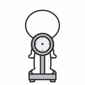 体重計に乗る棒人間 棒人間,体重測定,健康診断,体重,身体測定,人物,医療のイラスト素材