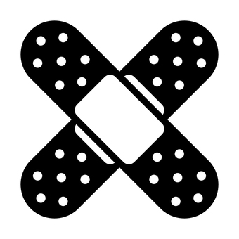 絆創膏アイコン2_黒 絆創膏アイコン2_黒 絆創膏,アイコン,治療,怪我,ばんそうこう,手当て,医療,保健室,ガーゼ,応急処置のイラスト素材