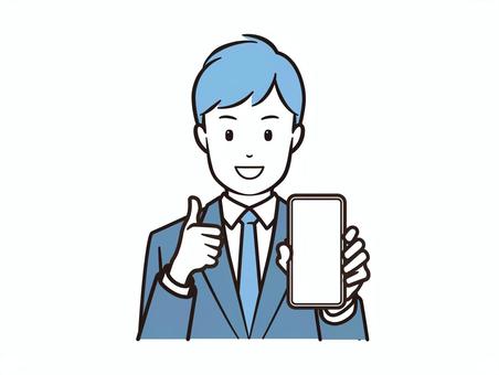 スマホ見せてグッドサインするビジネスマン スマホ見せてグッドサインするビジネスマン スマホ,スマートフォン,ビジネス,ビジネスマン,サラリーマン,携帯電話,グッド,グッドサイン,スーツ,ネクタイのイラスト素材