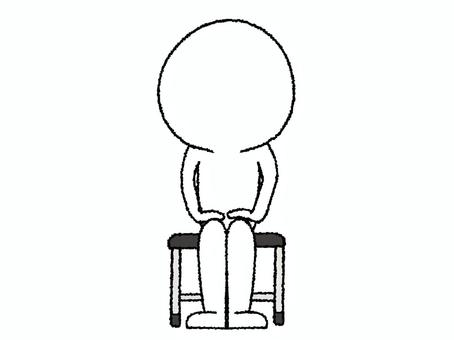 座るシルエット シルエット,座る,椅子,姿勢,pop調,手描き,挿絵,ワンポイント,素材,商用可のイラスト素材