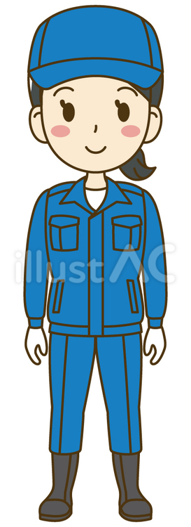 作業服を着た女性作業員＿帽子＿ブーツ 作業員,女性,作業服のイラスト素材