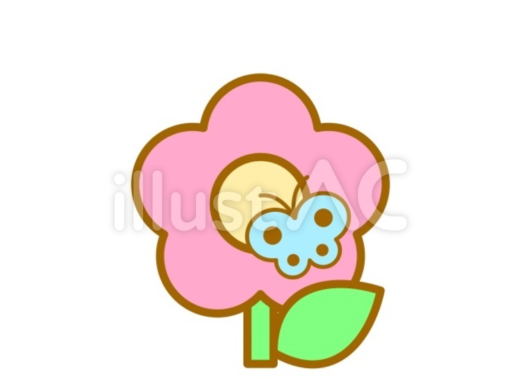 ちょう　蜜集め　青 蝶々,花,昆虫のイラスト素材