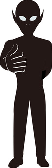 宇宙人握手  宇宙人握手  宇宙人,知的生命体,握手,手,差し出す,友好,正面,立ち姿,シルエットのイラスト素材