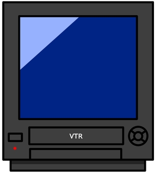 テレビデオ 電化製品,黒物家電,テレビ,テレビデオ,ブラウン管,ブラウン管テレビ,ビデオデッキ,vhs,精密機械,黒色のイラスト素材