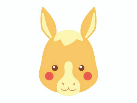 馬の顔3 馬,顔,アイコン,かわいい,ベクター,生き物,動物,仔馬,馬の顔,色違いのイラスト素材