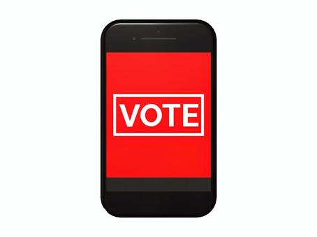 スマホでネット投票 スマホ,vote,ネット,投票,選挙,文字,スマートフォン,一票,総選挙,衆院選のイラスト素材