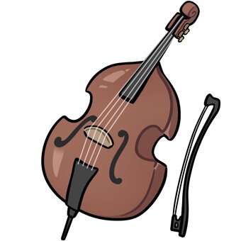 コントラバス コントラバス,弦楽器,楽器,低音楽器,イラスト,アイテム,ジャズのイラスト素材