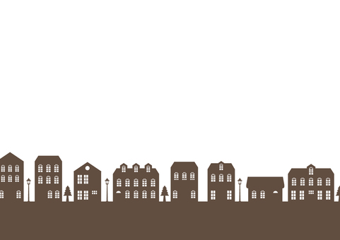 おしゃれで可愛い街並みのイラスト風景 おしゃれで可愛い街並みのイラスト風景 街,家,街灯,木,欧州,洋風,イラスト,風景,背景,透過のイラスト素材