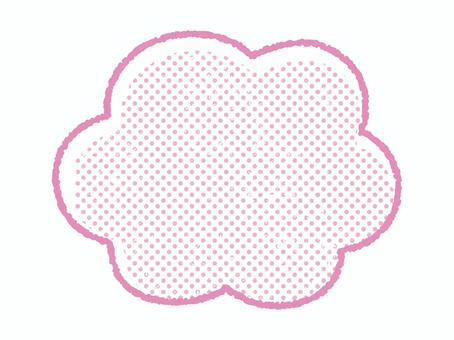 版画風モコモコフレーム04 フレーム,囲み,枠,囲み枠,背景枠,版画風,にじみ線,手書き,雲,もこもこのイラスト素材