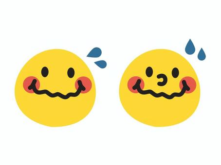 ニコちゃんマーク　困り顔 ニコちゃんマーク,フェイス,マーク,顔文字,困り顔,困る,悩む,焦る,わからない,難しいのイラスト素材