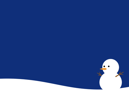 Flat snowman and snow frame: left navy blue, , JPG and PNG