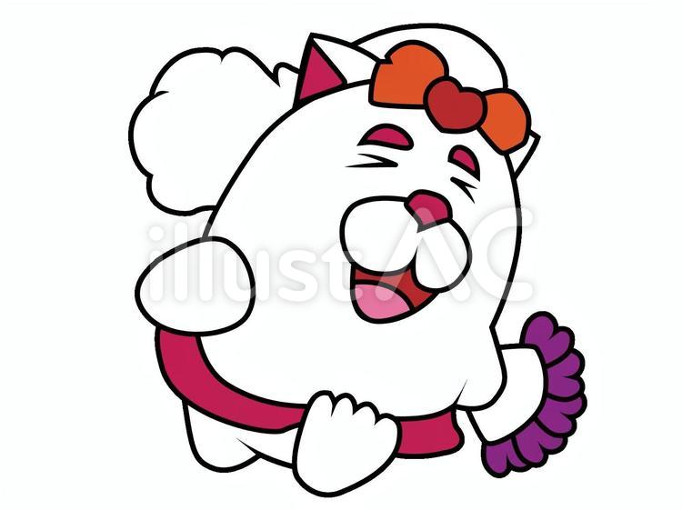 白くまのウェディングドレス クマ,結婚,可愛いのイラスト素材