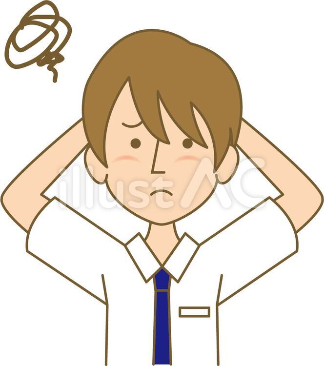 悩む男性　～タイプC～ 悩む男性,男性,男のイラスト素材