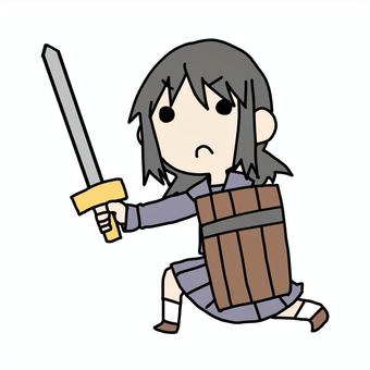 A girl who seriously fights with a sword, , JPG and PNG