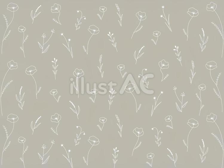 花背景　手描き　簡単　花柄　かわいい　葉 おしゃれ,手描き,花のイラスト素材